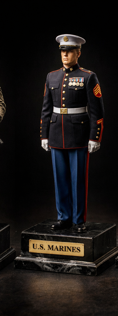 Marine Dress Blues Memorial Figure